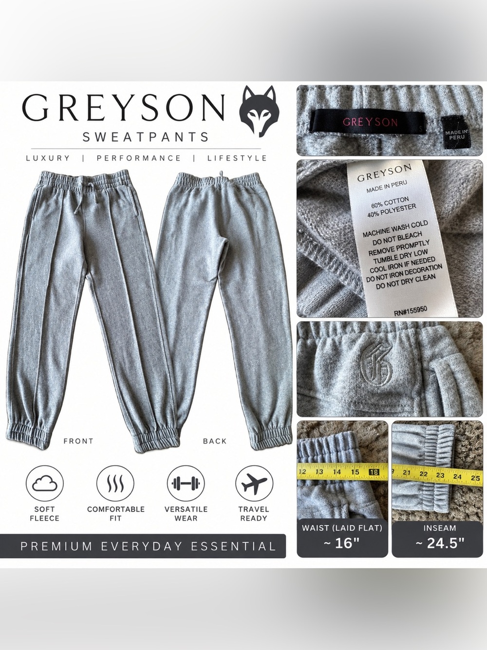 Greyson Women's Aspen Melange Jogger Gray Sweatpants Size Small